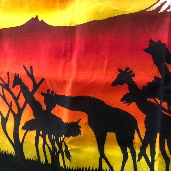 Batik Fabric Panel Wall Hanging Art Safari 40x24 - Picture 5 of 8